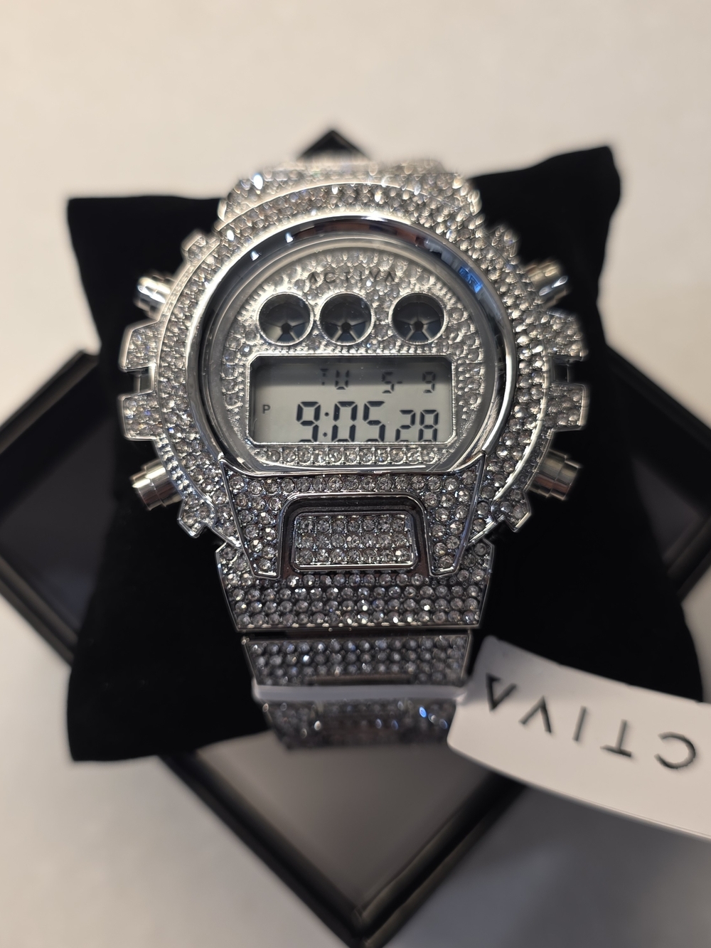 Activa Invicta Silver Crystal Digital Watch